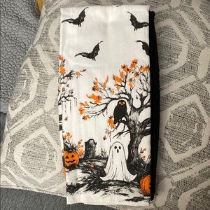 3 Halloween Themed Towel with Ghost and Pumpkin Design